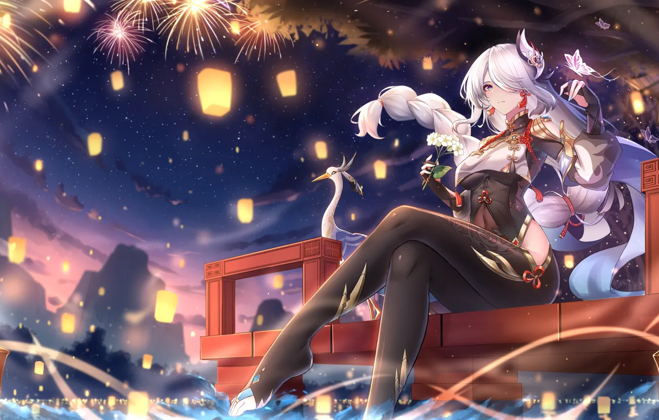 Photo wallpaper Shenhe, gadis kawaii, dampak genshin