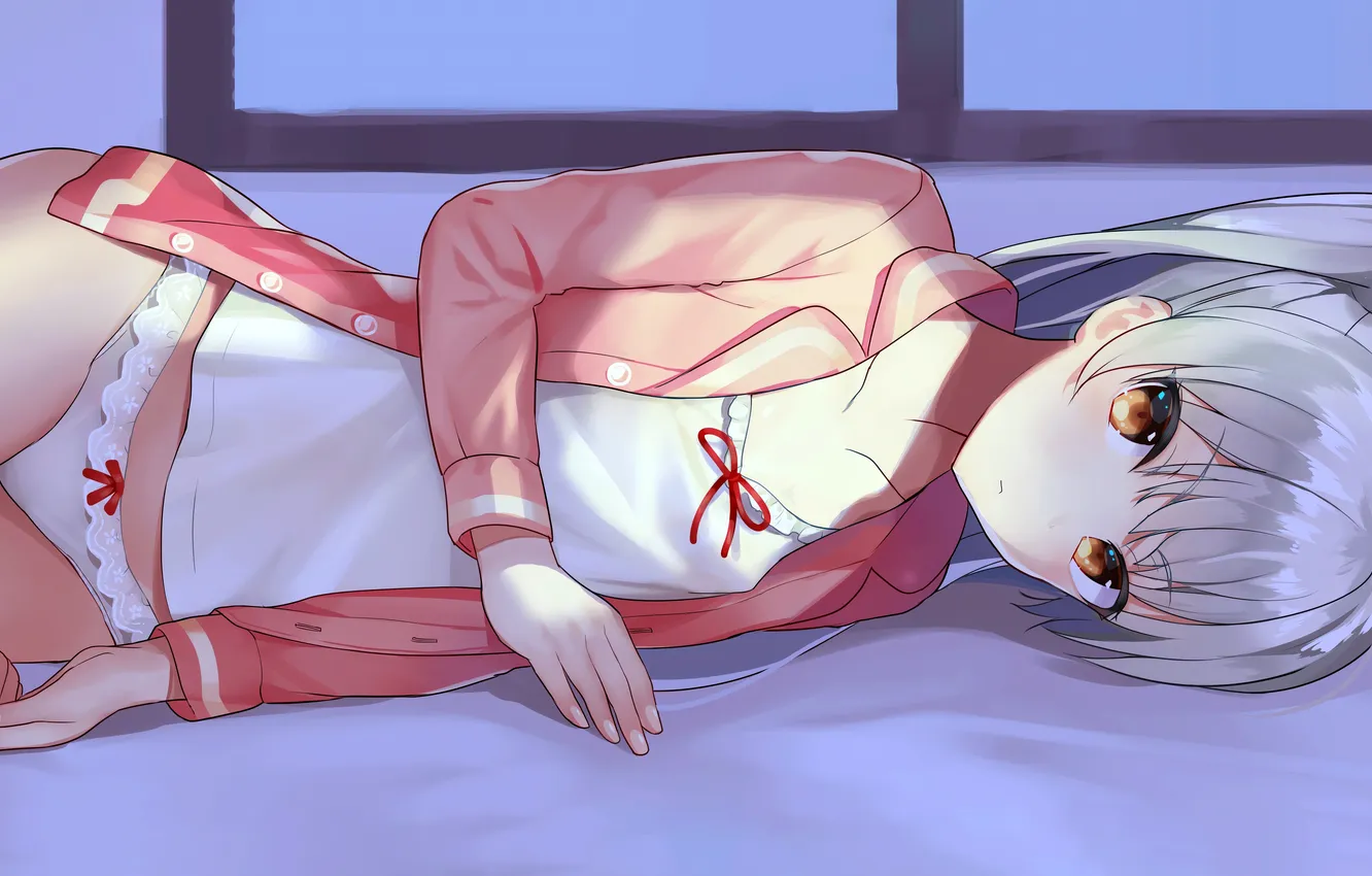 Photo wallpaper girl, sexy, lingerie, panties, long hair, anime, beautiful, twintails