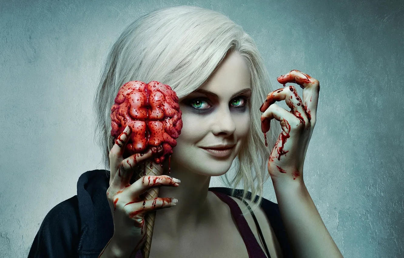 Photo wallpaper girl, zombie, blood, undead, New Zealand, woman, pretty, blonde