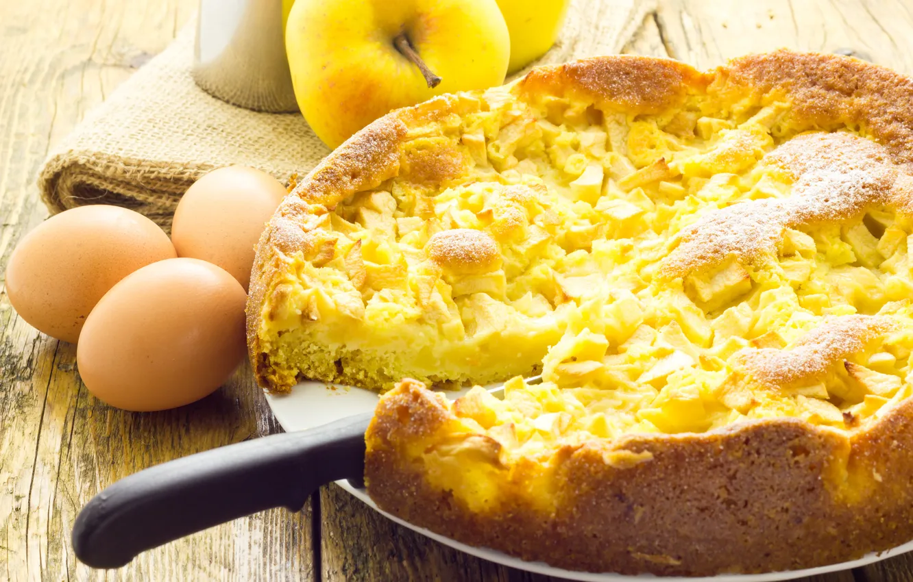 Photo wallpaper apples, eggs, cakes, Apple pie