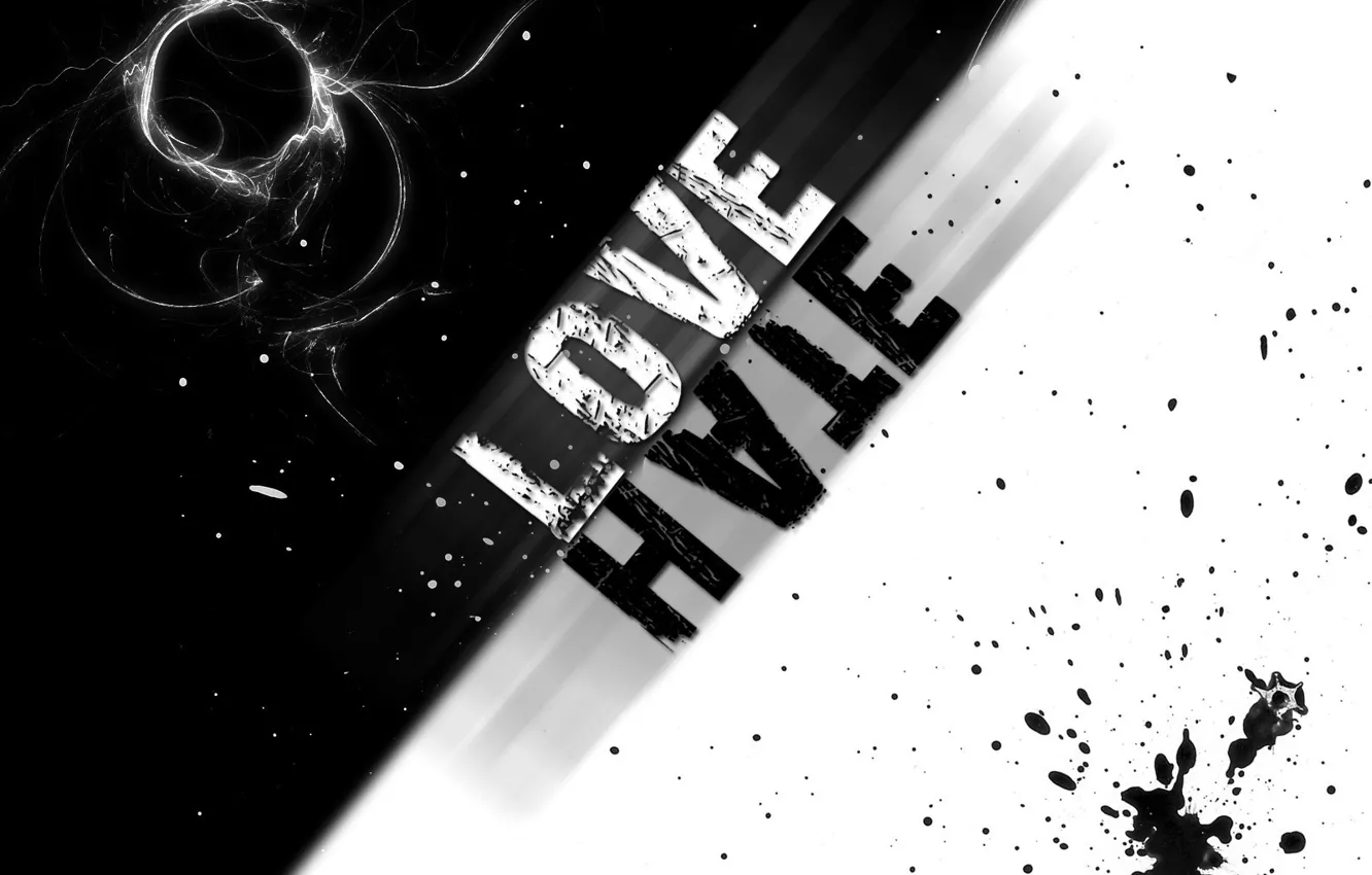 Photo wallpaper white, love, black