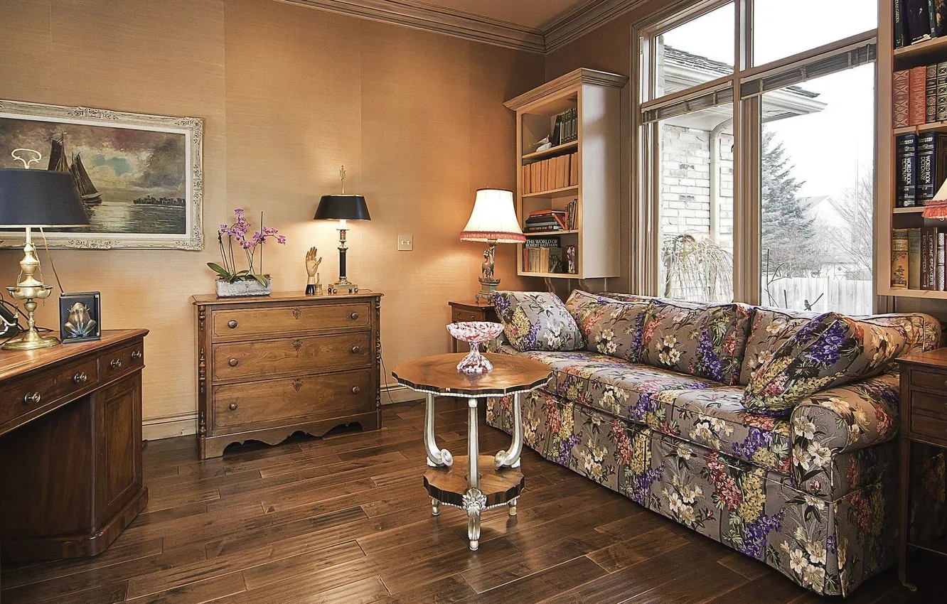 Photo wallpaper design, style, room, interior, library, living room, office