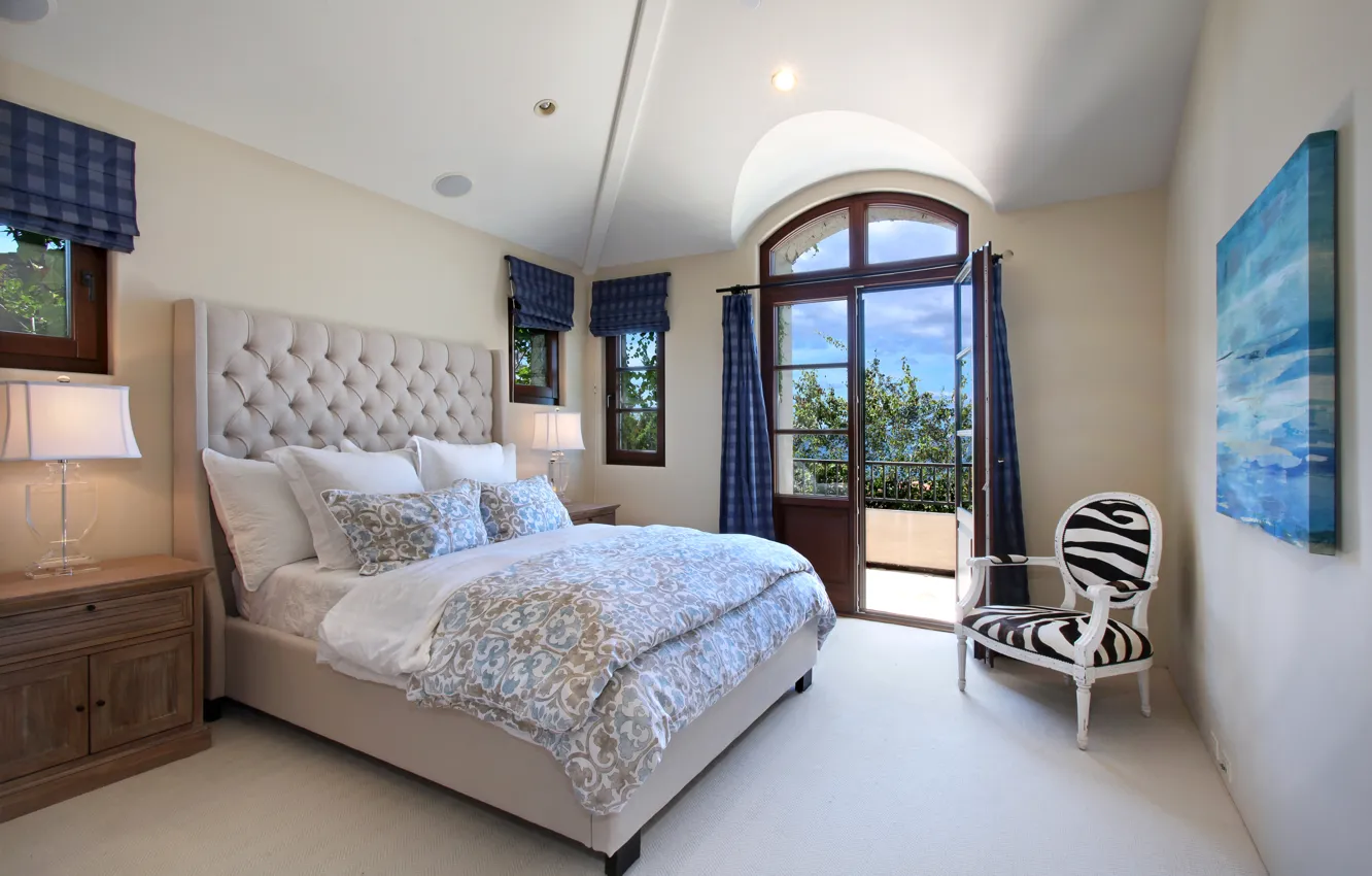 Photo wallpaper design, Villa, bed, design, bedroom, interior, bedroom