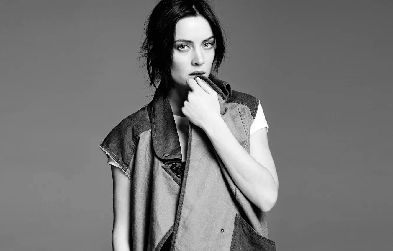 Photo wallpaper actress, black and white, Jessica Stroup
