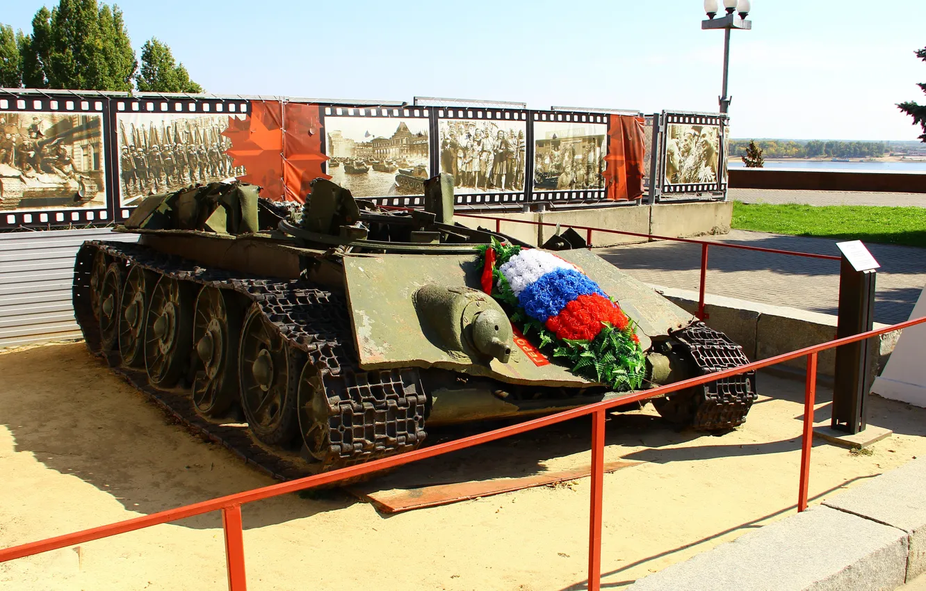 Photo wallpaper tank, The second World war, T-34-76, Volgograd, Volgograd, Museum-panorama of the Battle of Stalingrad, The …