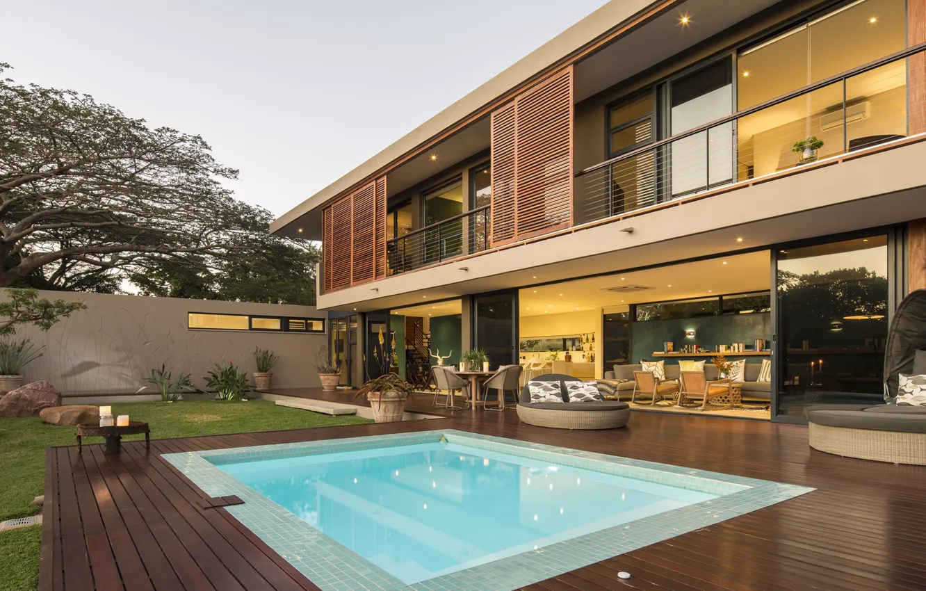 Photo wallpaper Villa, pool, architecture, facade, terrace, South Africa, exterior, Pennington