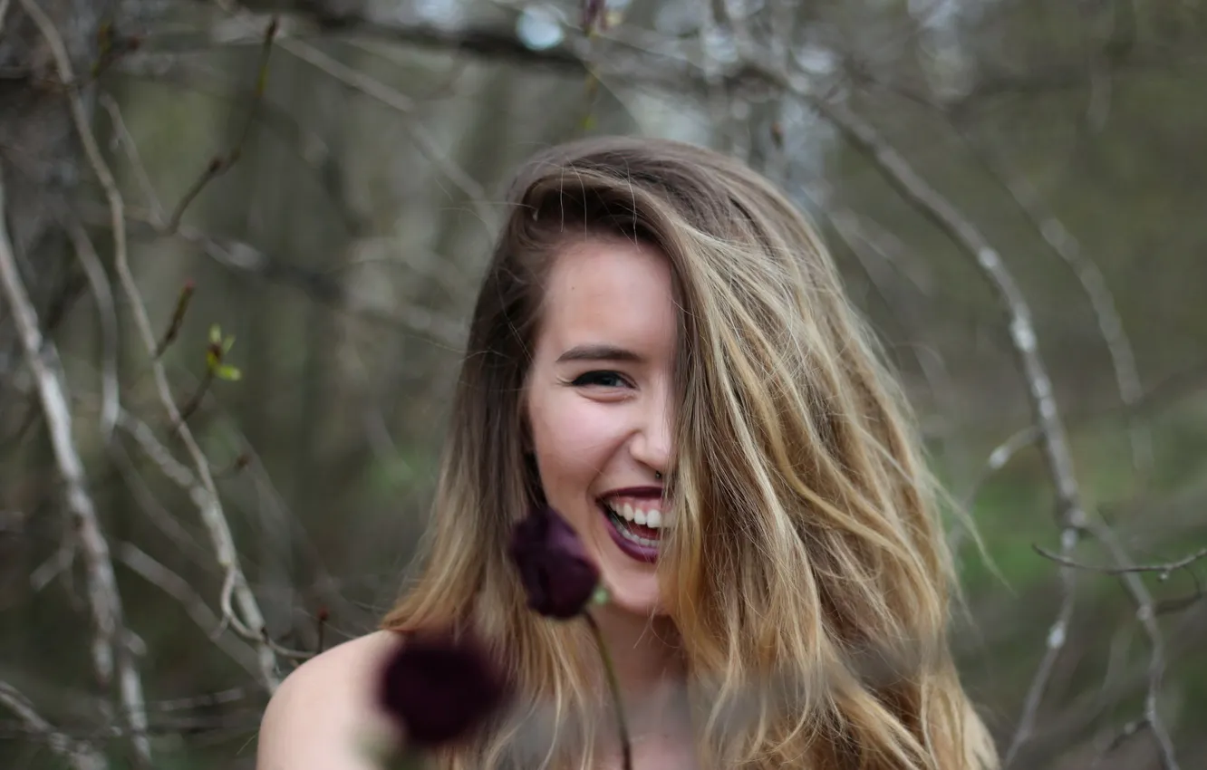 Photo wallpaper girl, smile, Katherine