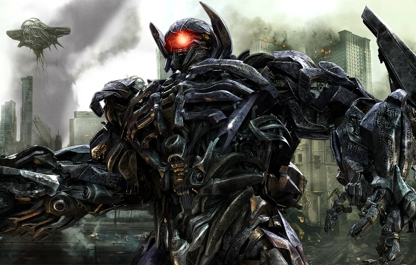 Photo wallpaper dark, moon, movie, shockwave, Transformers Dark of the Moon