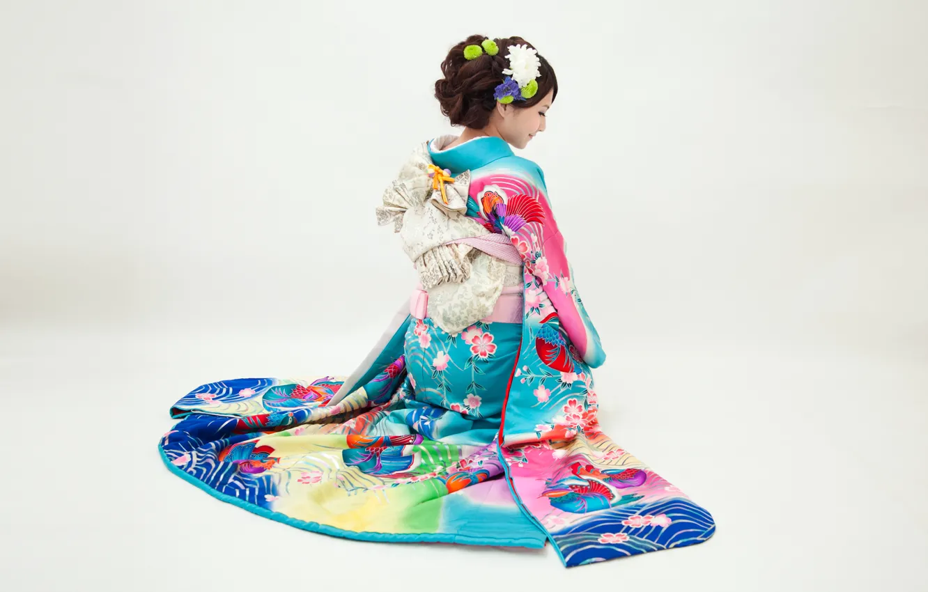 Photo wallpaper girl, Japan, kimono