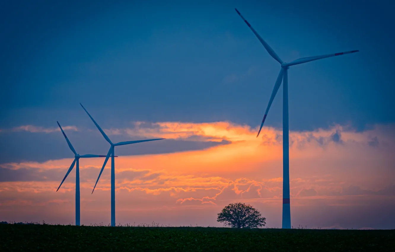 Photo wallpaper the evening, Germany, glow, Electromechanical