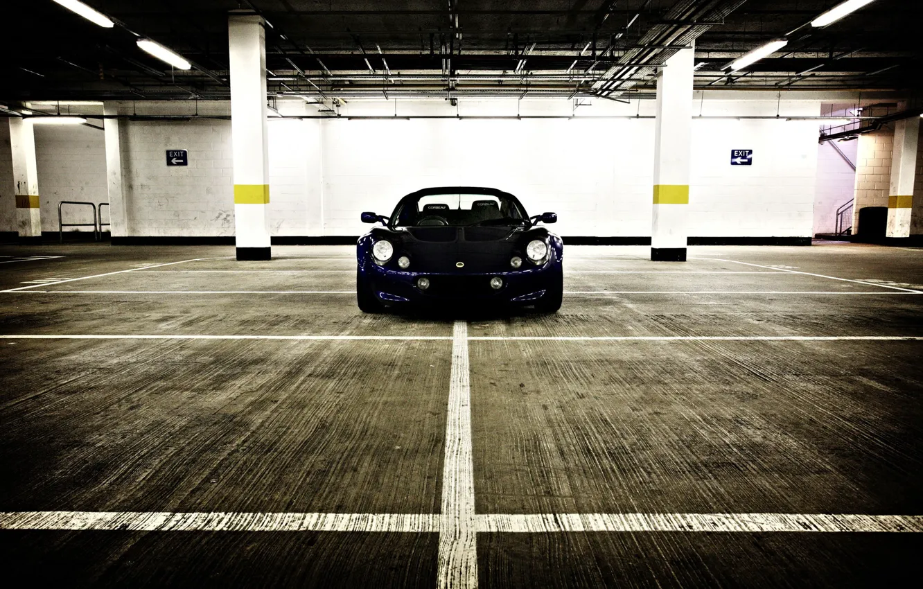 Photo wallpaper Parking, Lotus Elise, underground