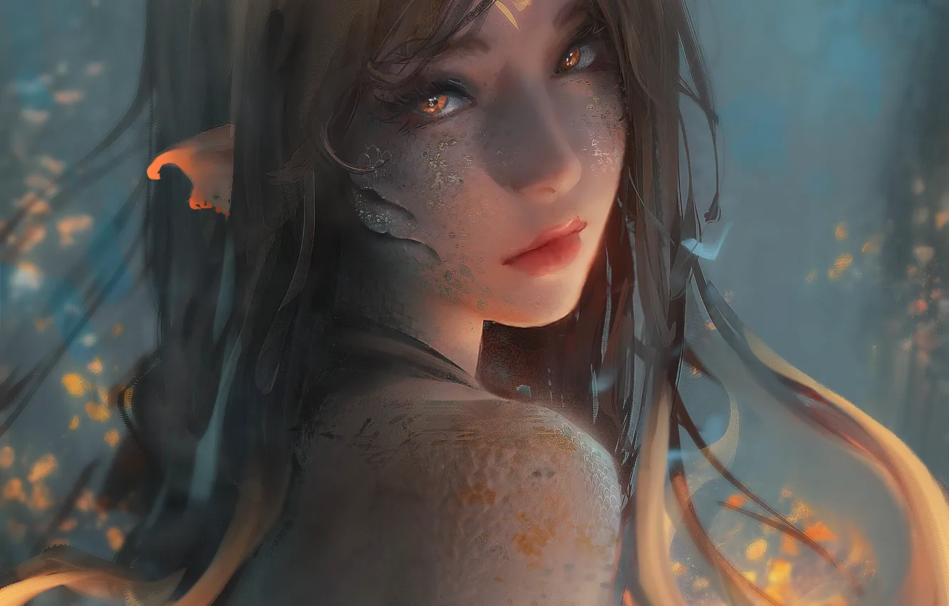 Photo wallpaper girl, fantasy, underwater, artist, digital art, artwork, mermaid, fantasy art