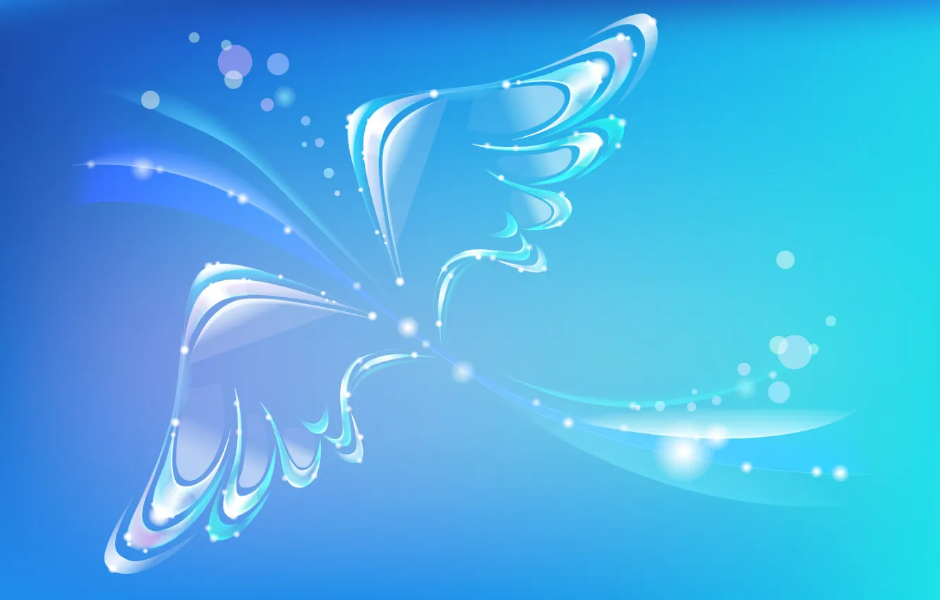 Photo wallpaper butterfly, wings, glow, point, curves