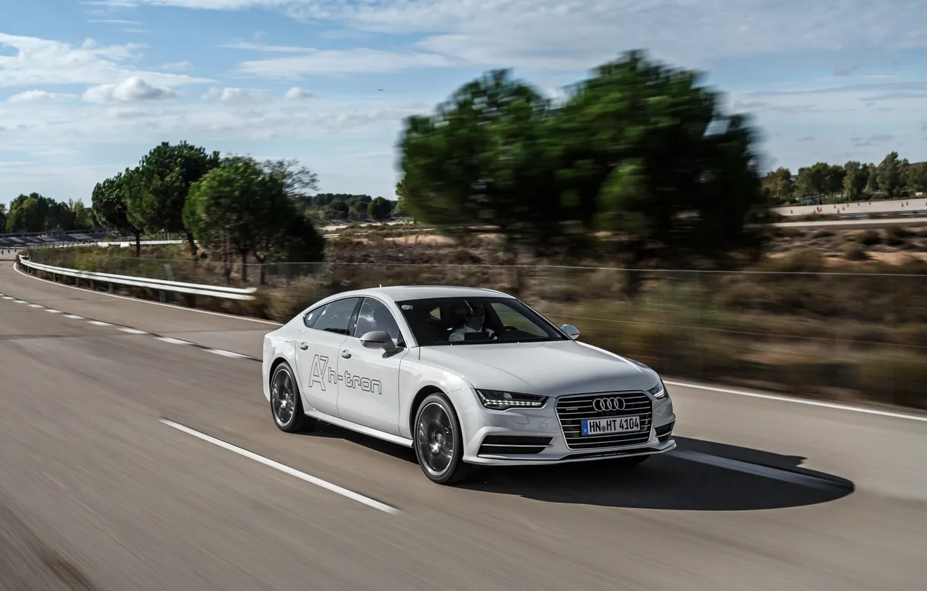 Photo wallpaper white, Audi, Audi, sedan, quattro, h-tron