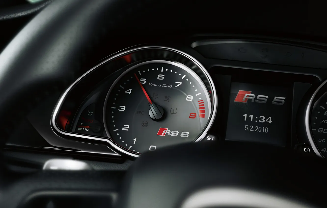 Photo wallpaper Audi, speedometer, devices, RS5