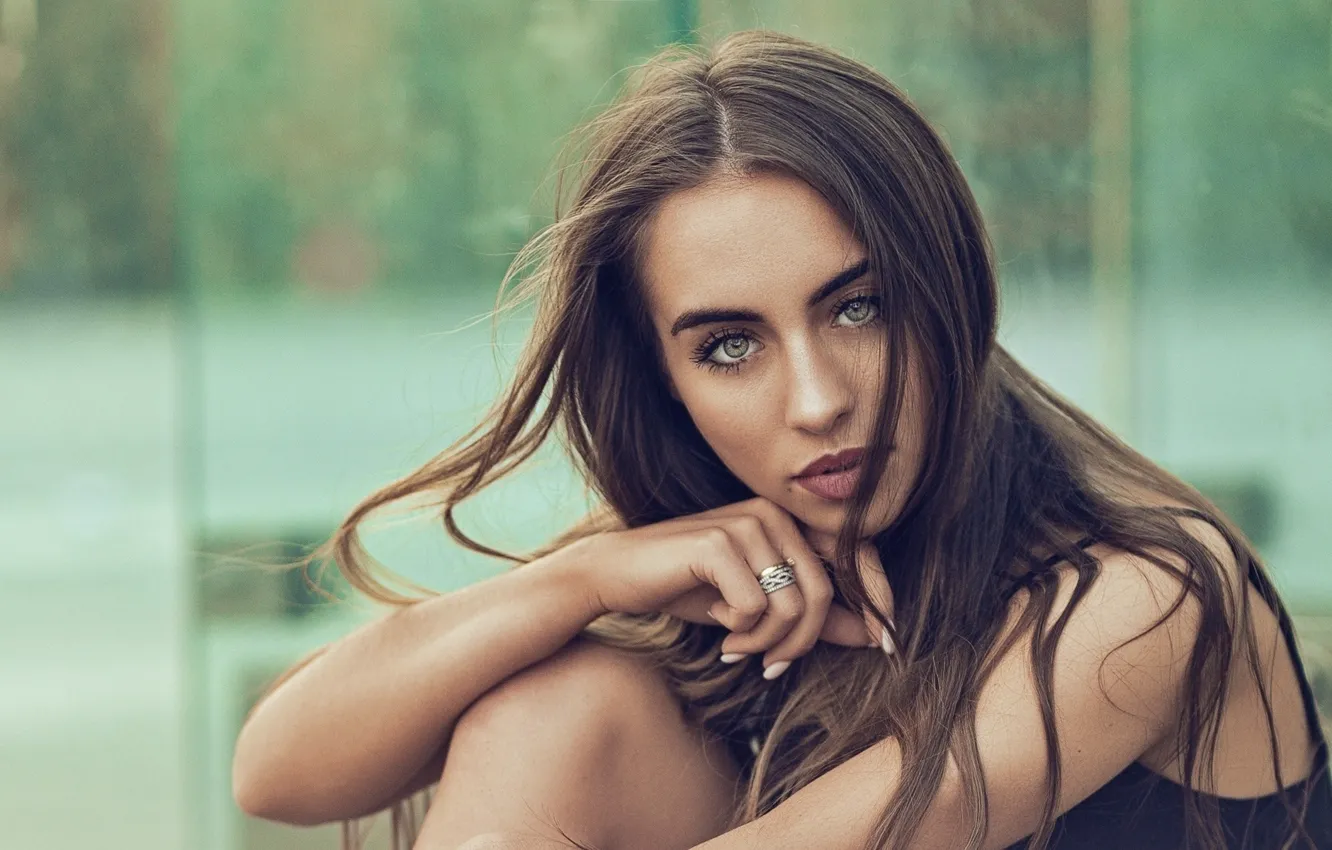 Photo wallpaper look, girl, hair