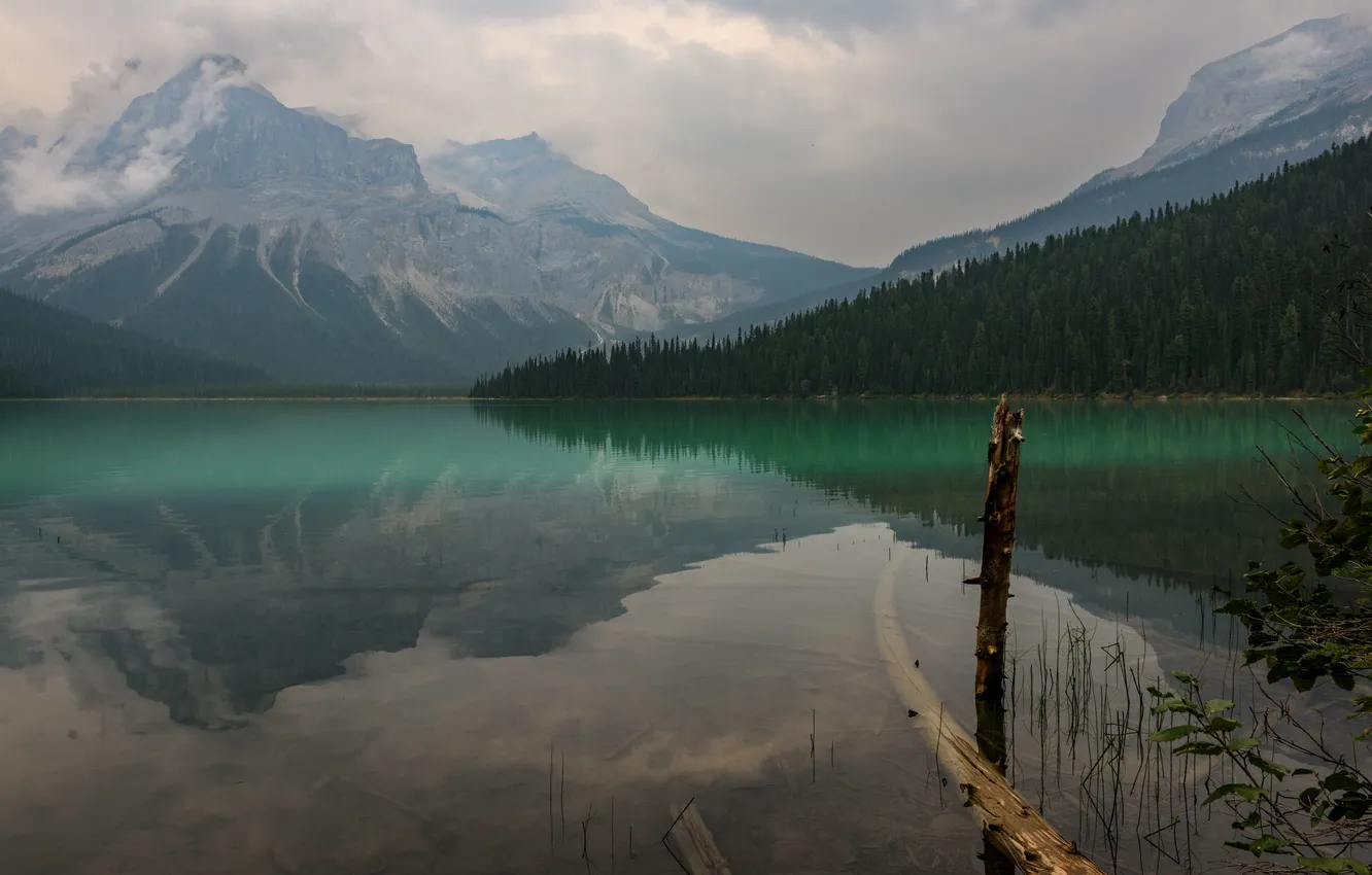 Photo wallpaper mountains, lake, Canada