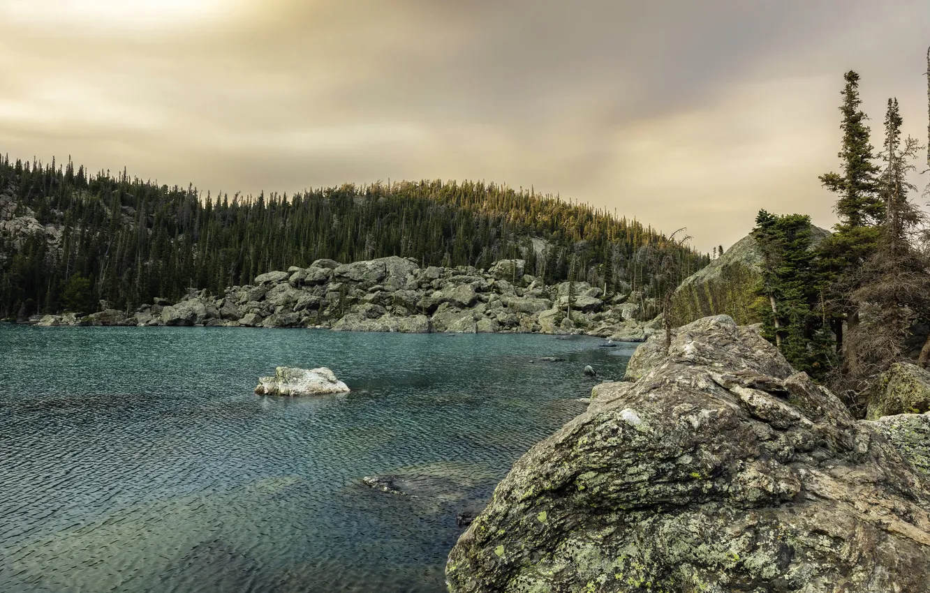 Photo wallpaper mountains, nature, river