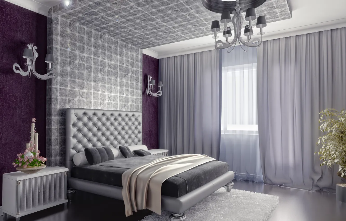 Photo wallpaper design, furniture, bedroom, design