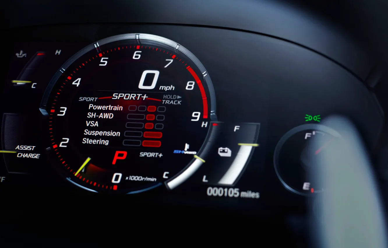 Photo wallpaper speedometer, Honda, Acura, NSX, 2019