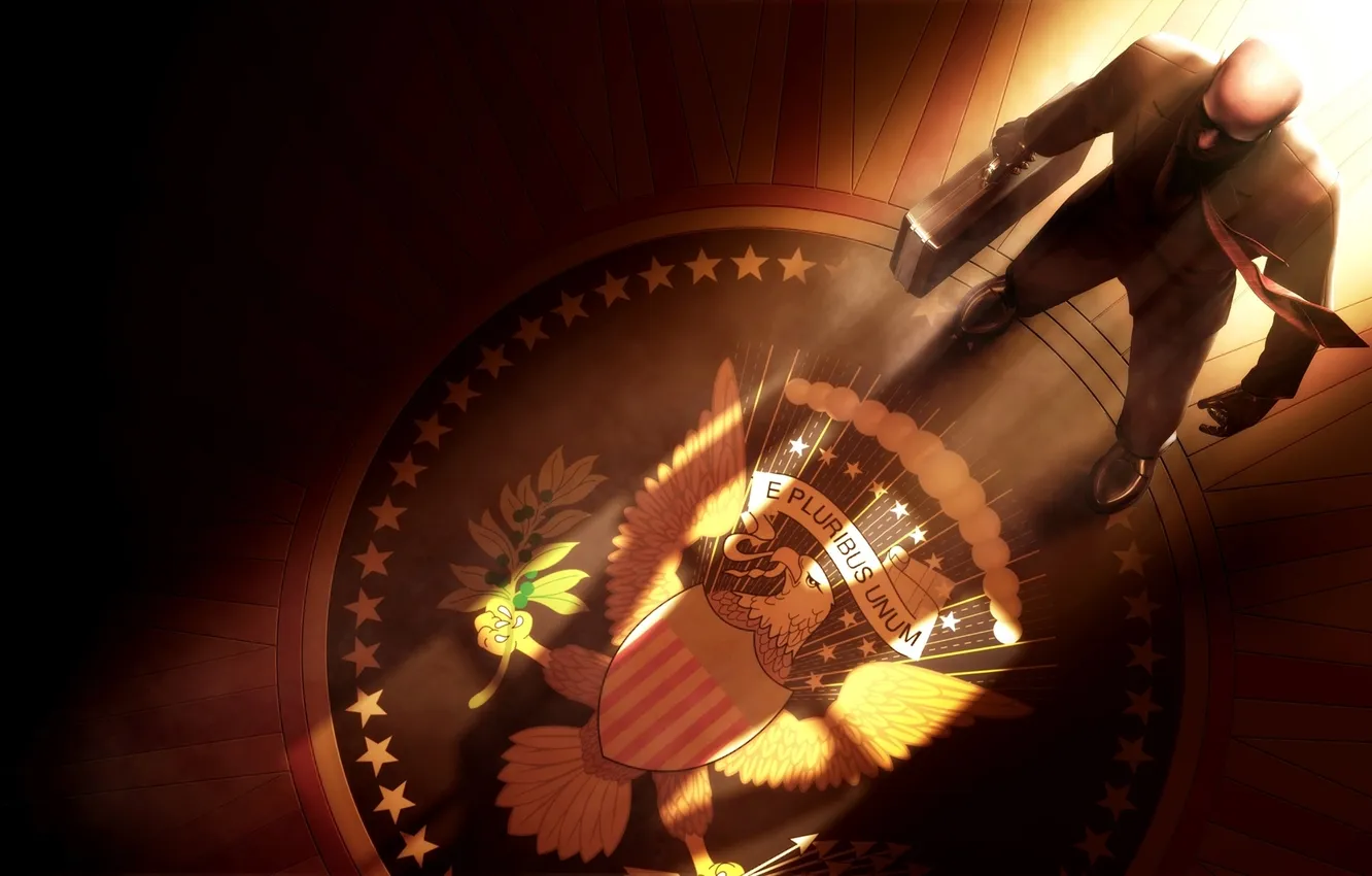 Photo wallpaper eagle, coat of arms, killer, the white house, Hitman Blood Money