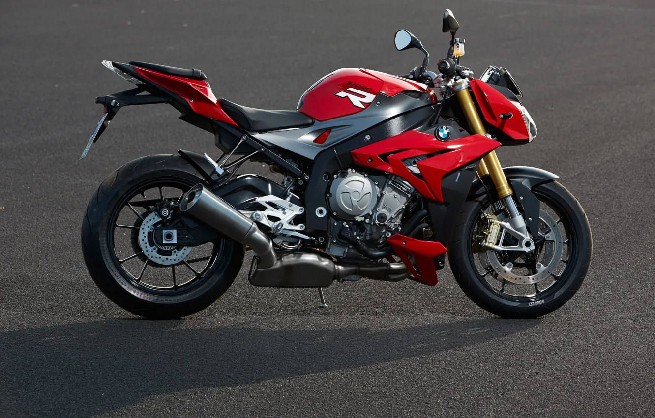 Photo wallpaper red, bike, asphalt, BMW S1000 R Concept