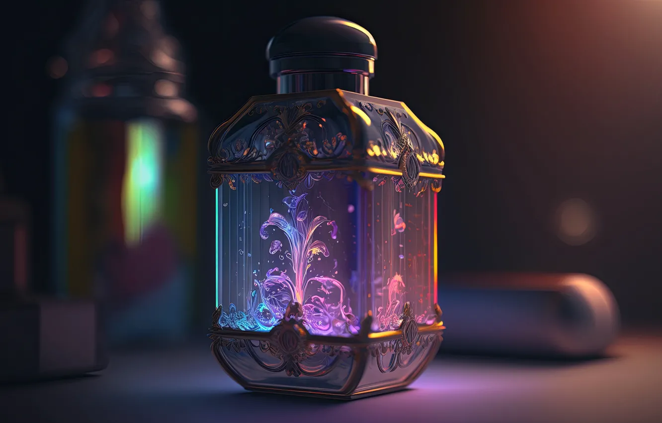 Photo wallpaper light, table, lights