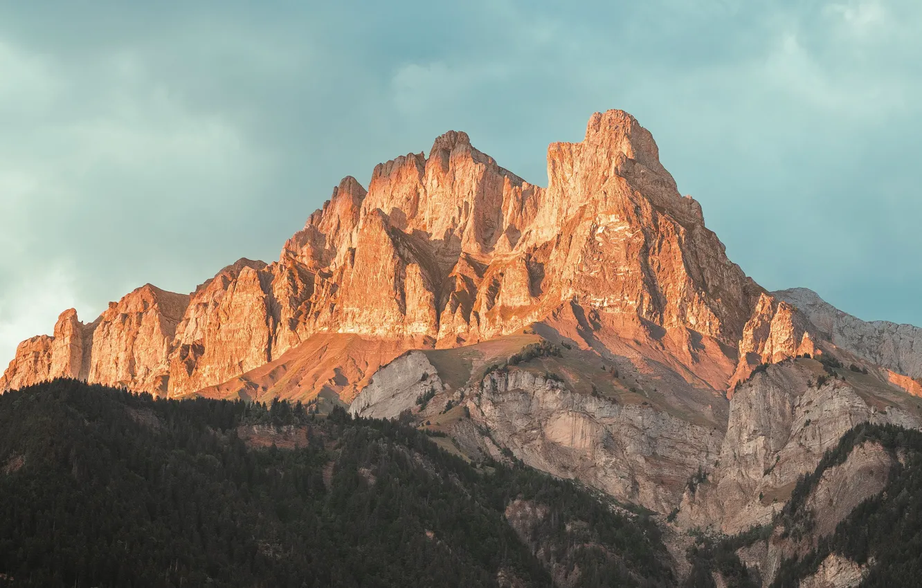 Photo wallpaper the sky, mountains, nature