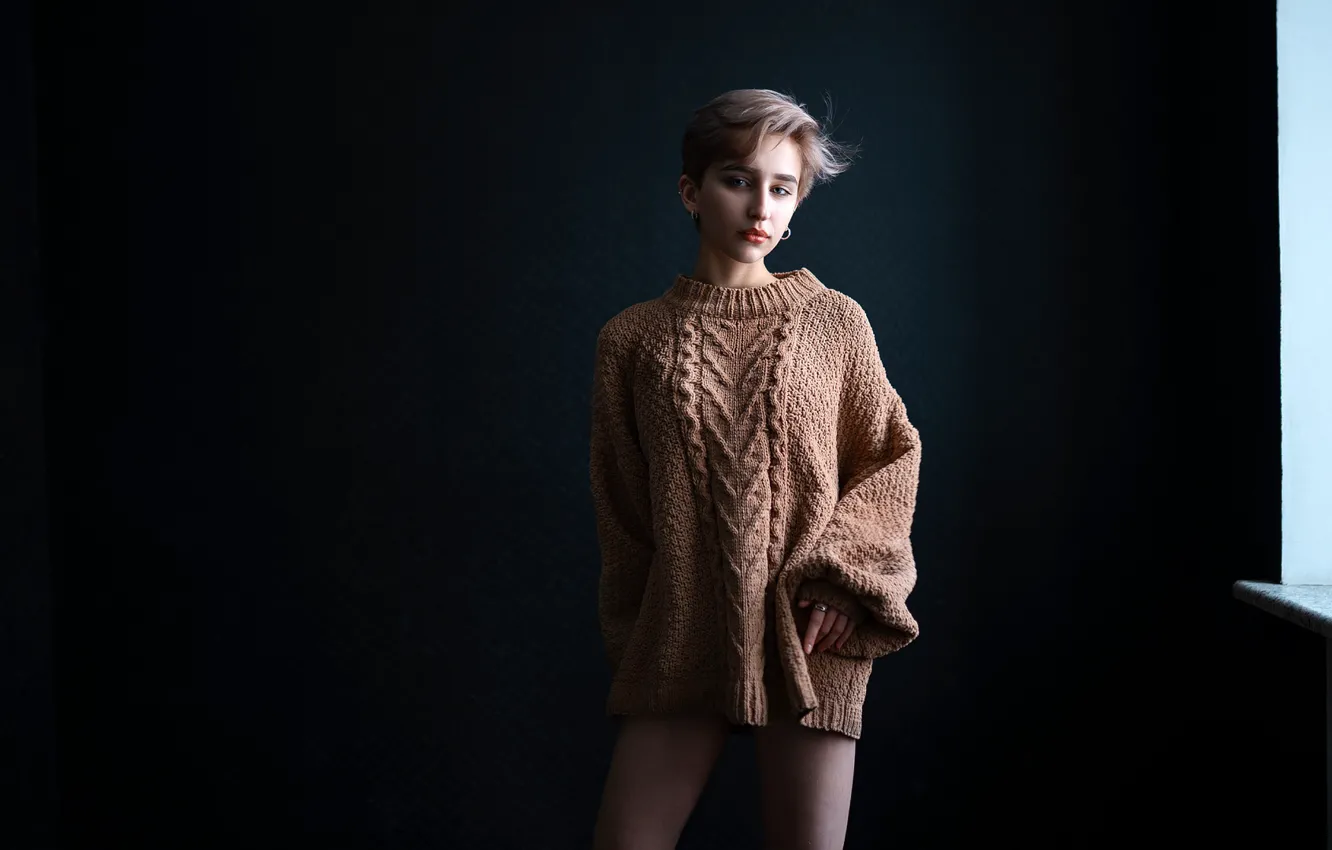 Photo wallpaper look, pose, model, portrait, makeup, window, hairstyle, blonde