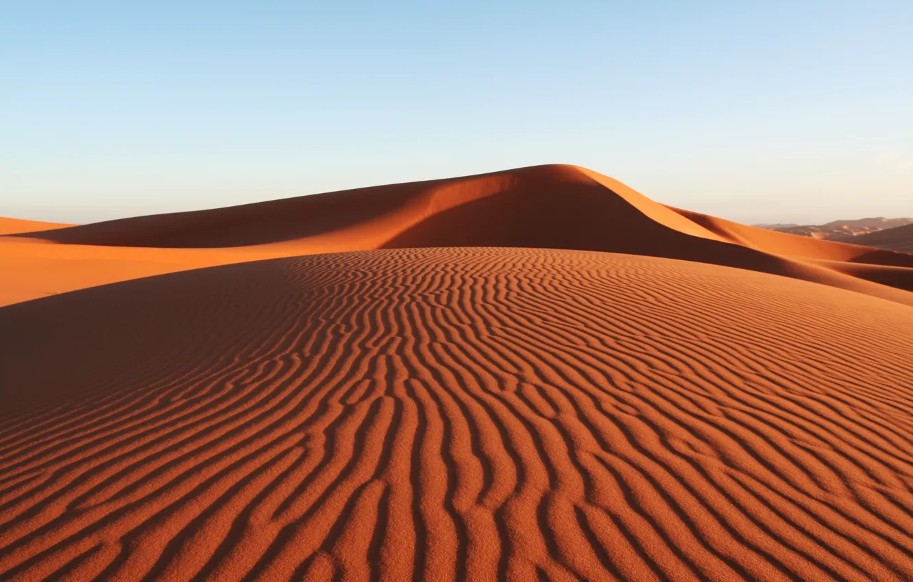 Photo wallpaper sand, summer, the sky, desert, heat, desert summer
