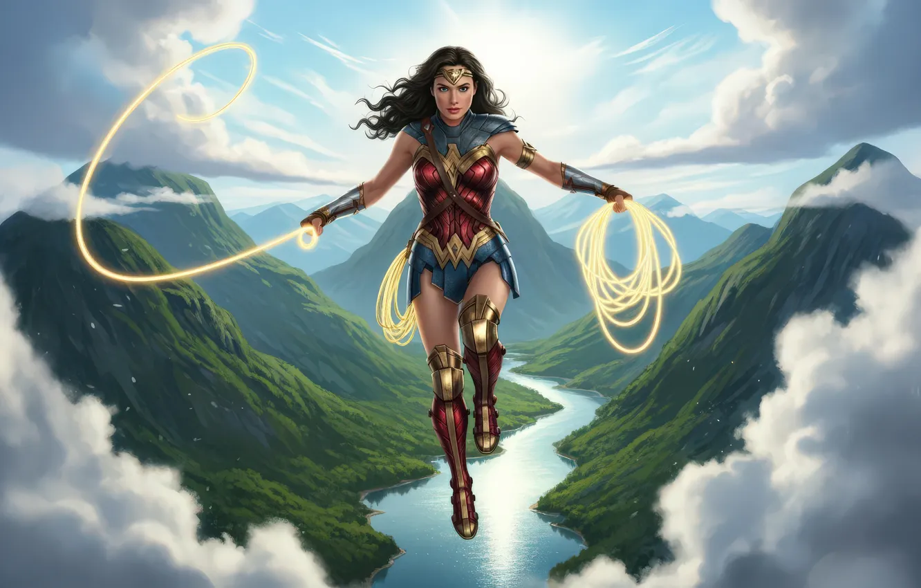 Photo wallpaper woman, Sides, justice, Wonder