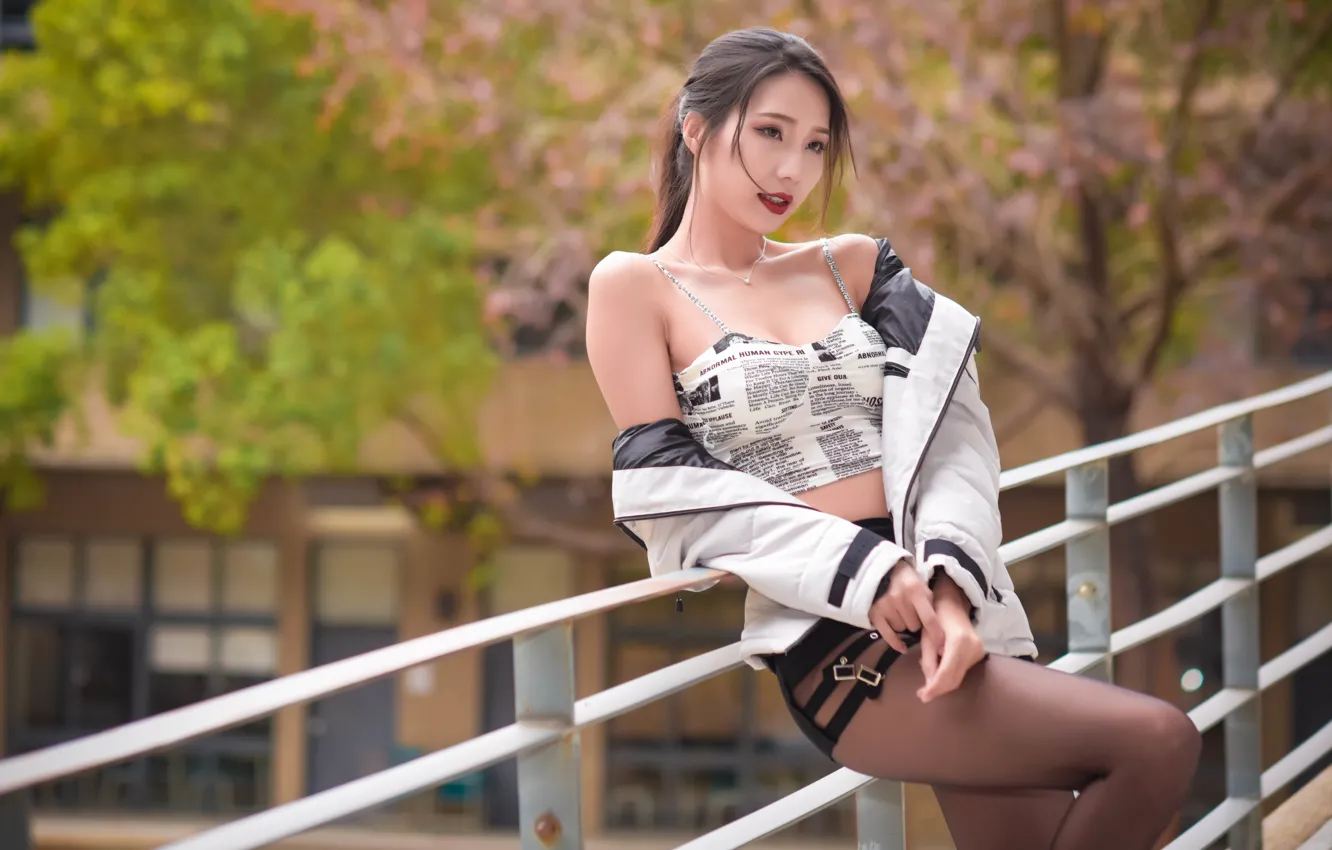 Photo wallpaper girl, pose, Asian
