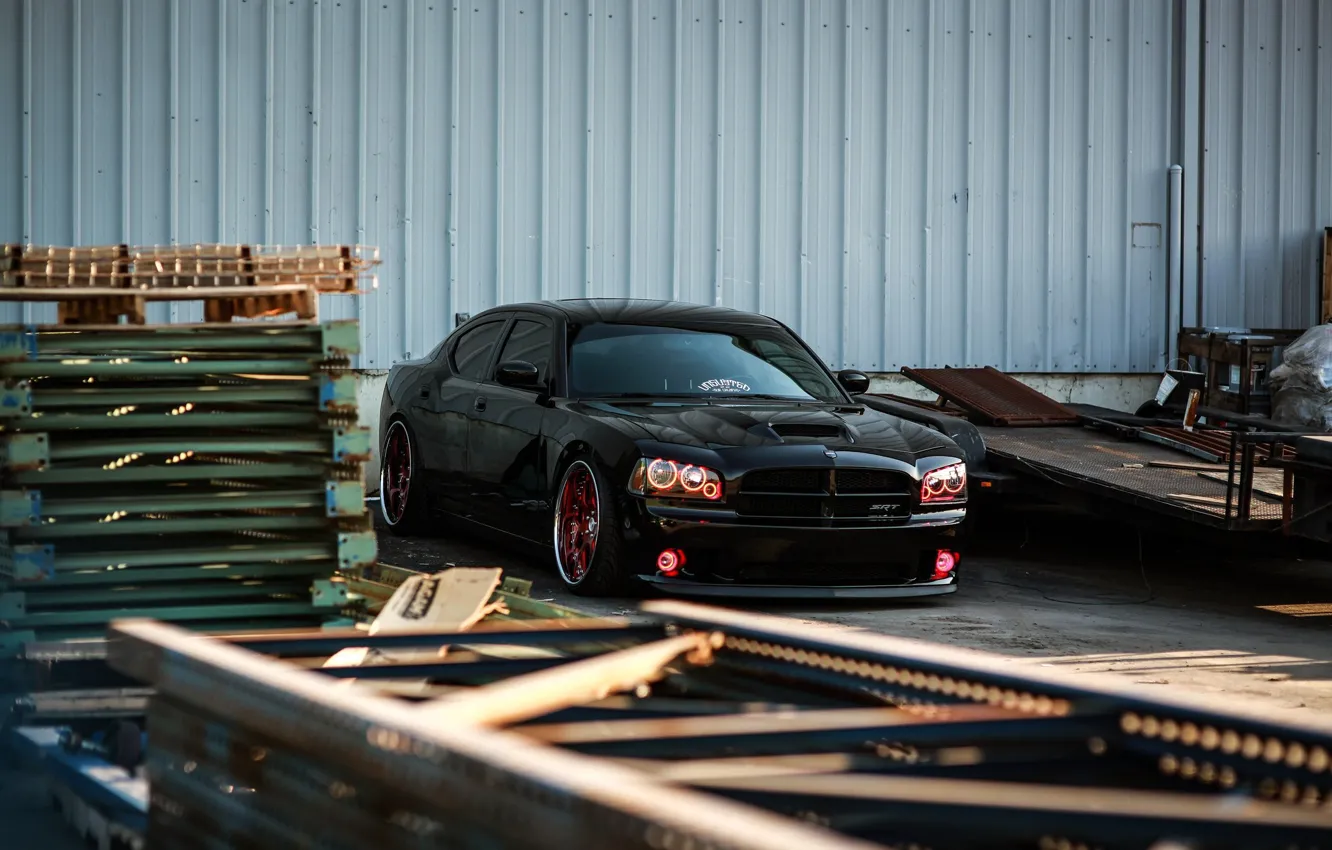 Photo wallpaper black, dodge, charger