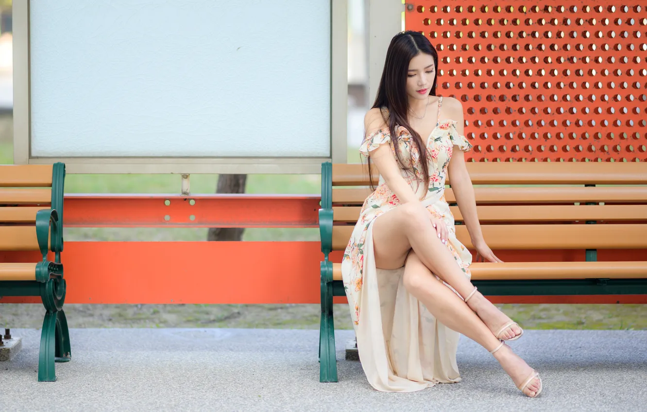 Photo wallpaper pose, model, brunette, Asian, beauty, cutie, beautiful girl, model