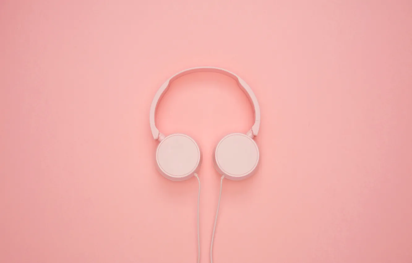 Photo wallpaper pink, glamour, headphones