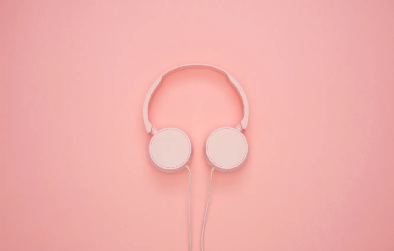 Photo wallpaper glamour, headphones, pink
