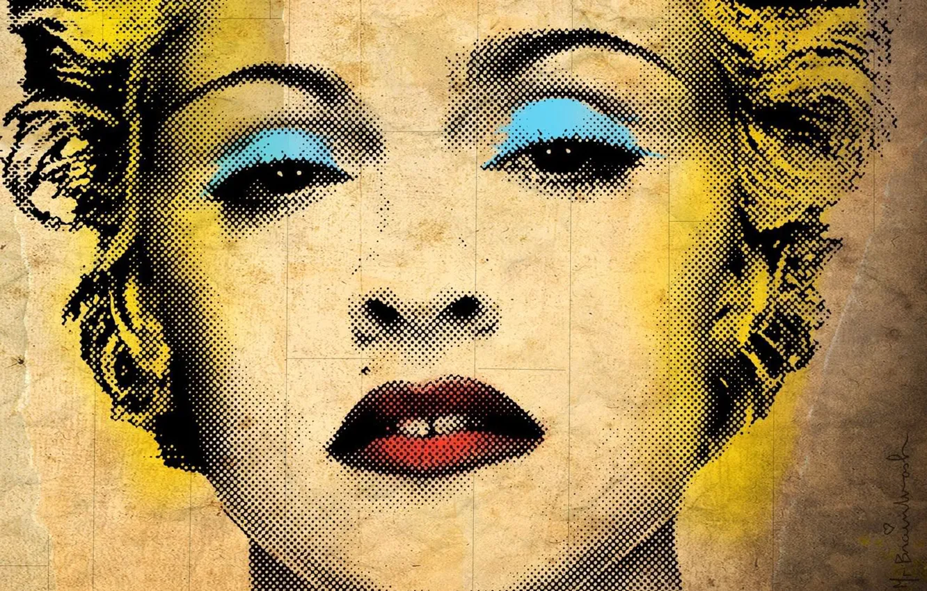 Photo wallpaper face, style, singer, Madonna, texture, aging