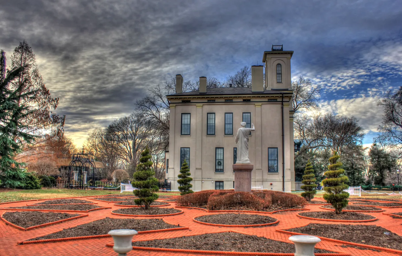 Photo wallpaper house, Villa, garden, mansion, botanical garden, St-Louis