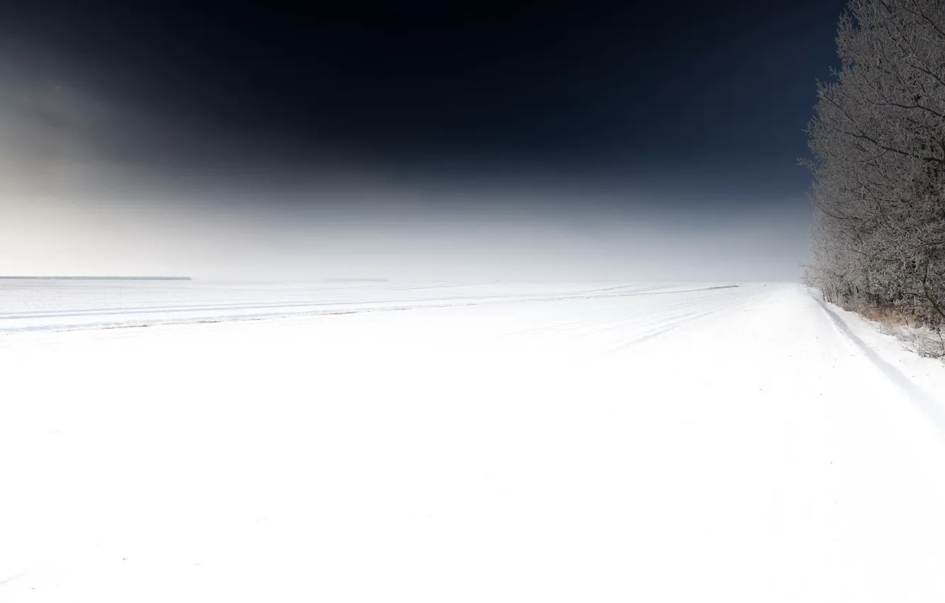 Photo wallpaper winter, field, snow