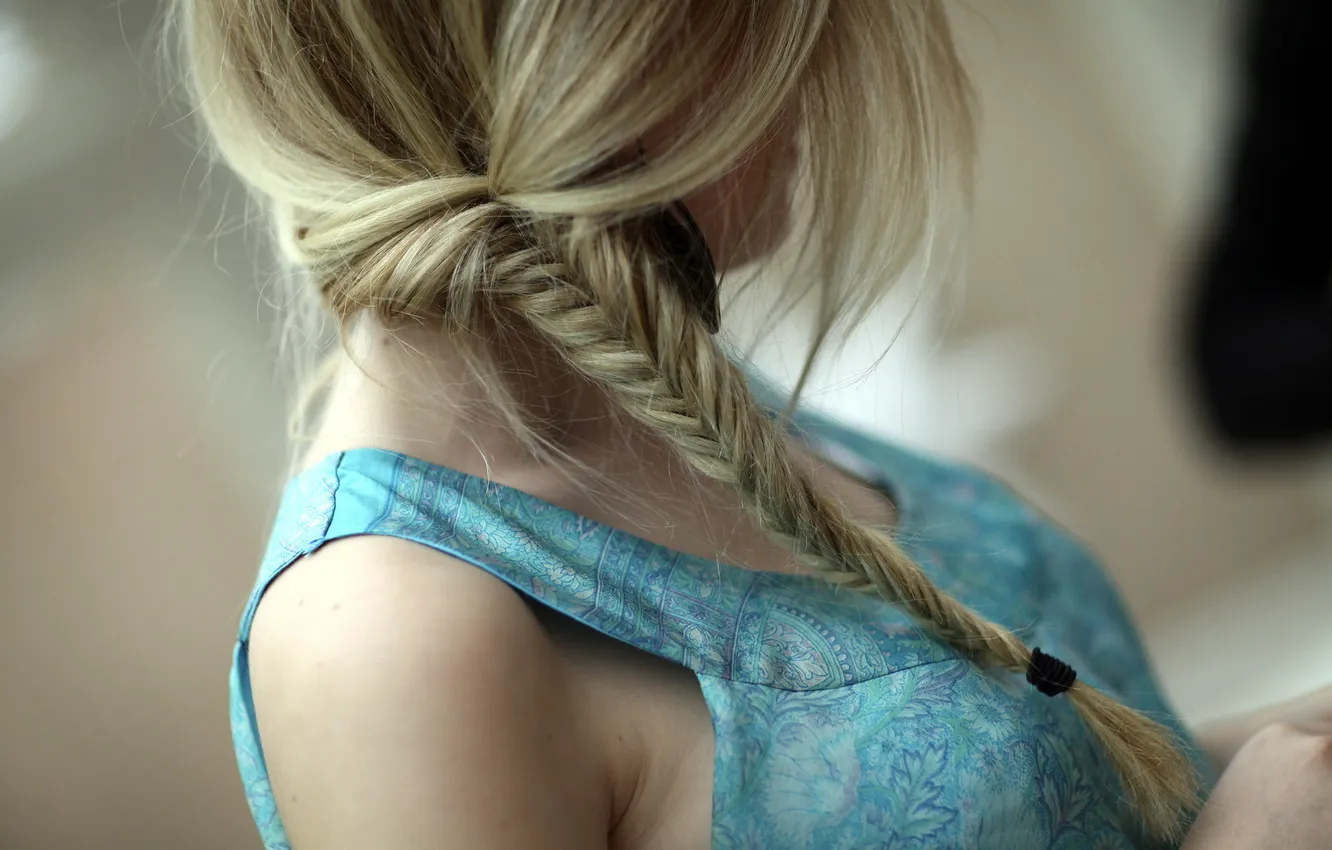 Photo wallpaper girl, background, braid