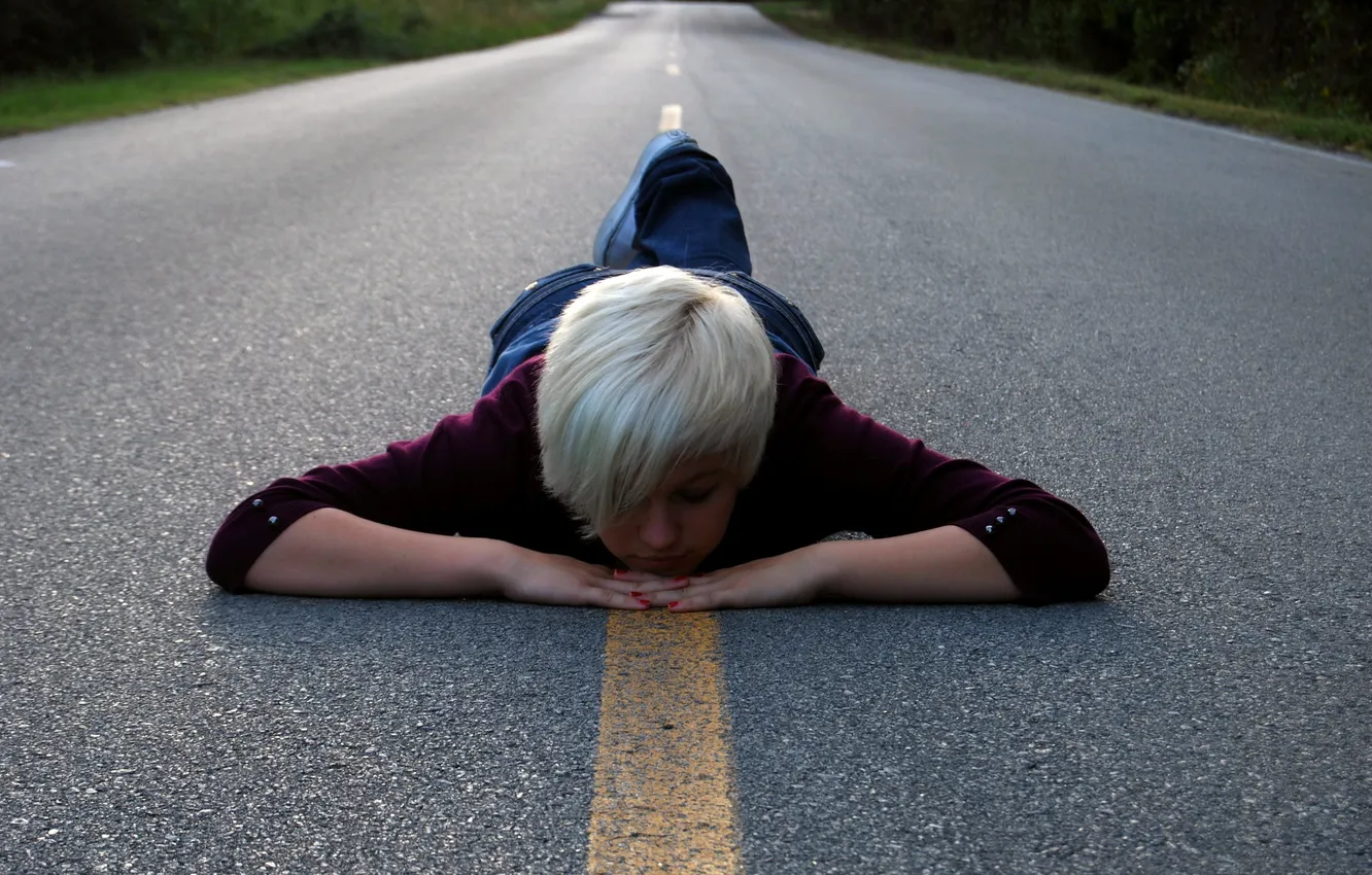 Photo wallpaper girl, mood, street