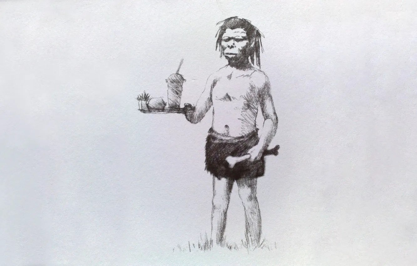 Photo wallpaper pencil, lunch, McDonald's, Neanderthal
