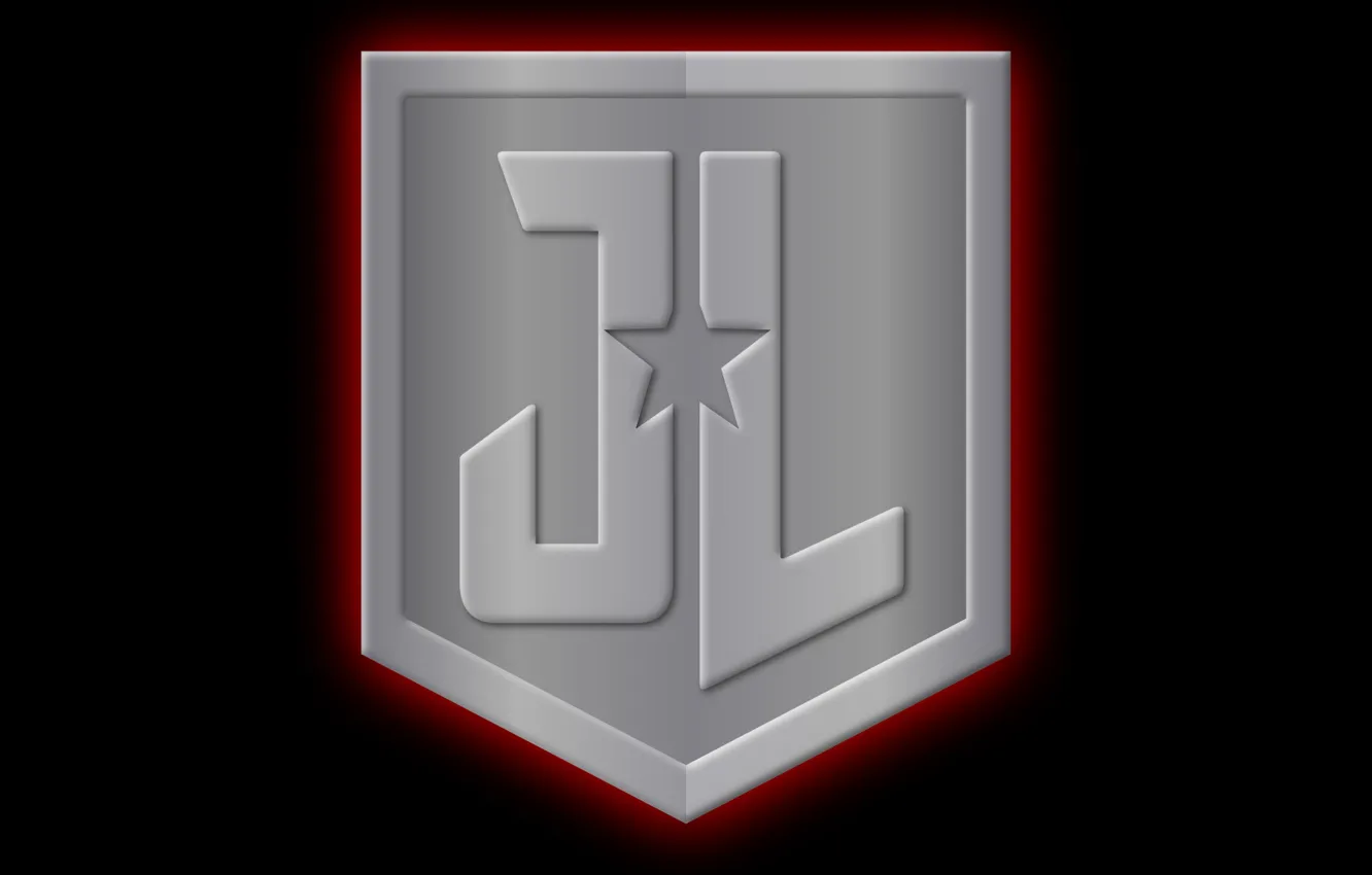 Photo wallpaper metal, logo, star, symbol, comics, shield, Justice League, DC