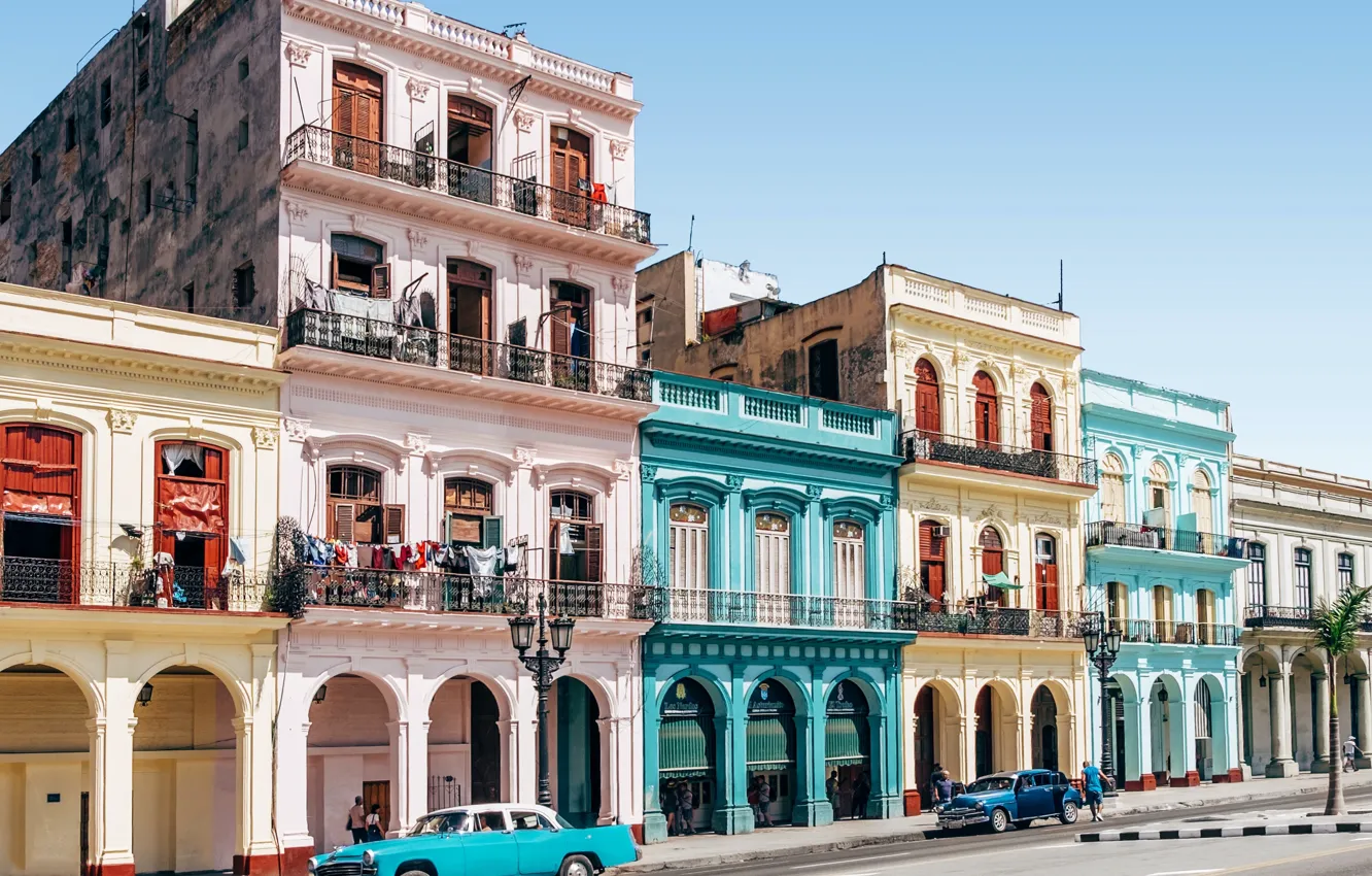 Photo wallpaper road, the city, Cuba