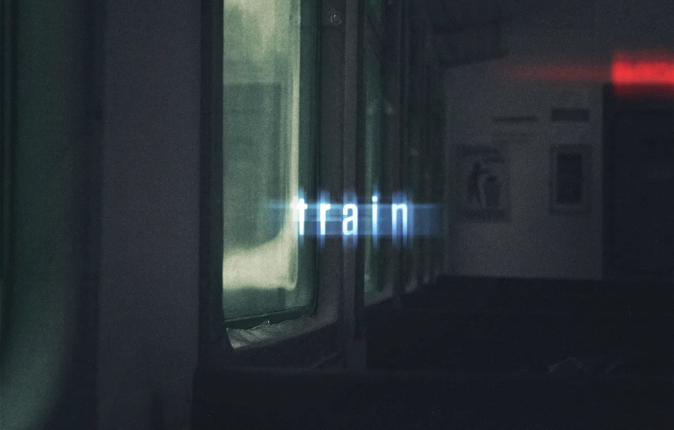 Photo wallpaper text, train, glow, window, light, wallpaper, seat, train