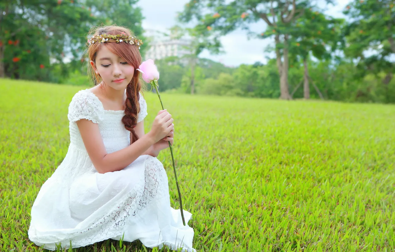 Photo wallpaper summer, girl, Asian