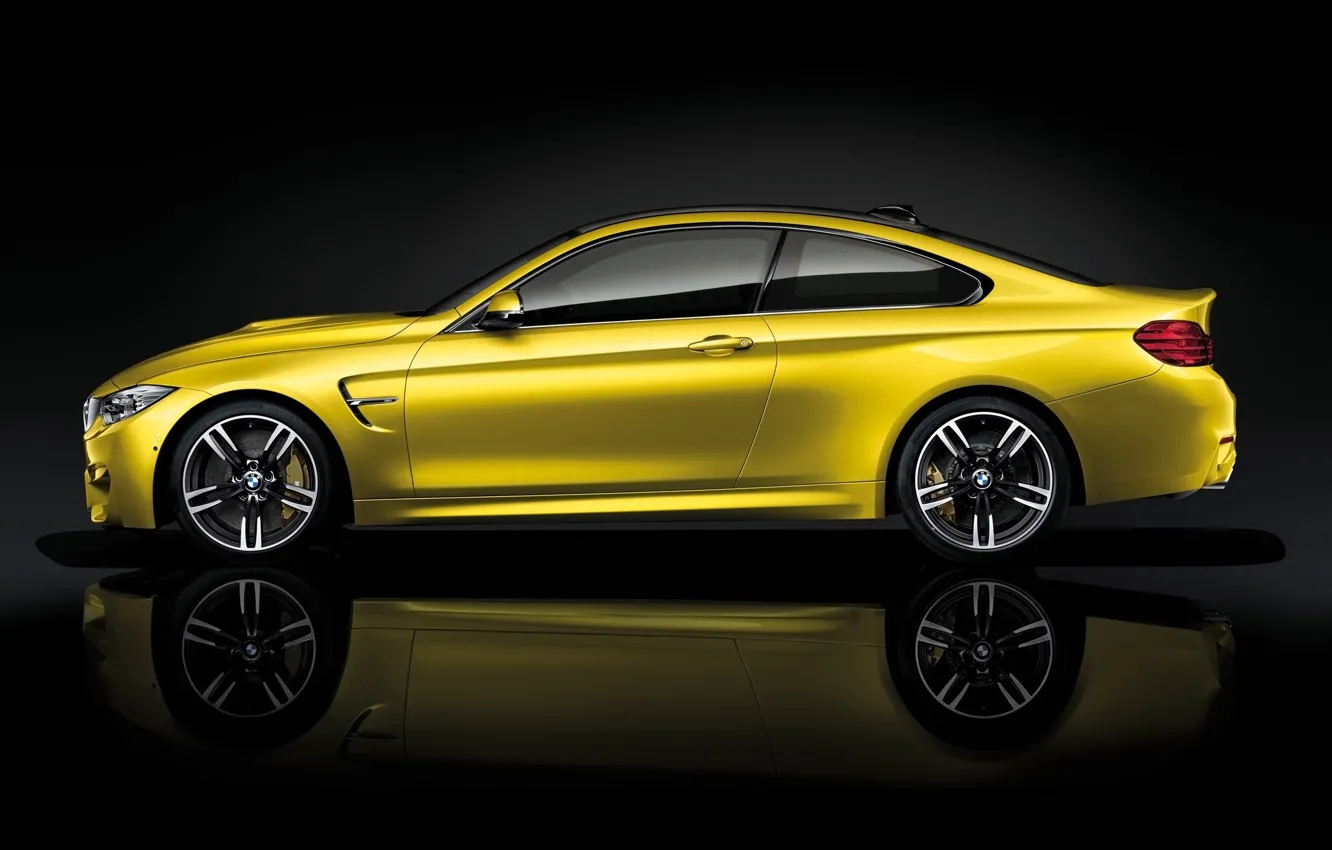 Photo wallpaper yellow, Coupe, BMW M4, BMW AG