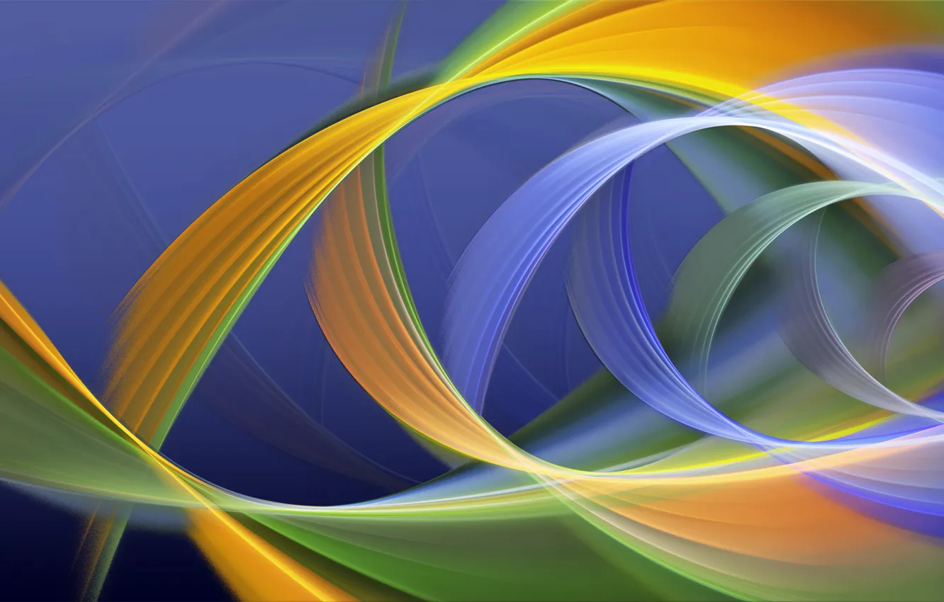 Photo wallpaper rays, line, paint, color, curves, the volume, loop