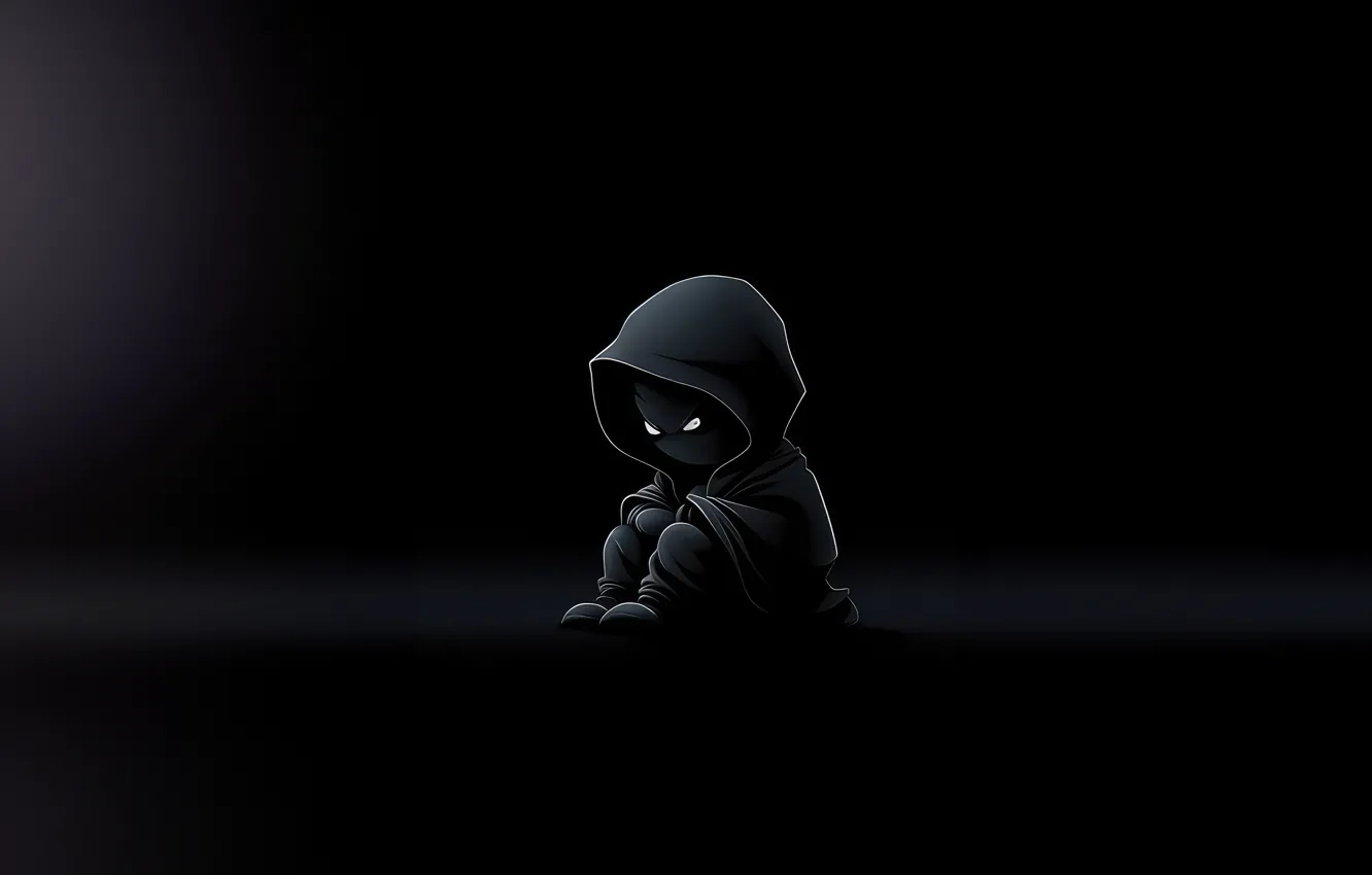Photo wallpaper the dark background, minimalism, boy, minimal, Hoodie, boy, Dark Soul, Dark Soul