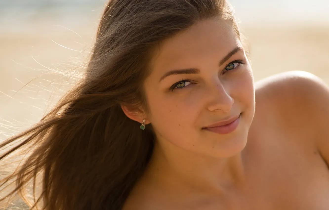 Photo wallpaper summer, look, girl, macro, face, model, portrait, light